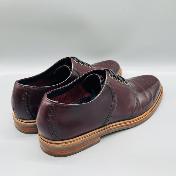 Cole Haan Shoes Men 11.5 Brown Leather Cap Toe Derby Oxford Dress Brogue Classic main image 6